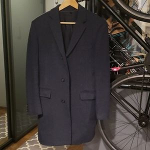 J Crew mens navy wool over coat - 36S